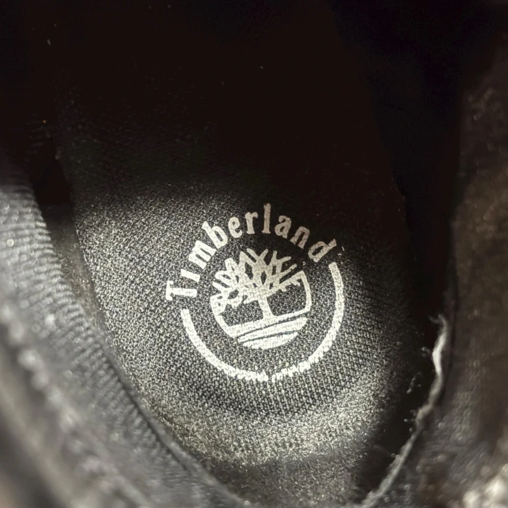 Timberland Hill Black Leather Wedge square Toe Bootie Size 7.5 US Womens